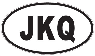 JKQ - 3 Letter Initials Oval Magnet