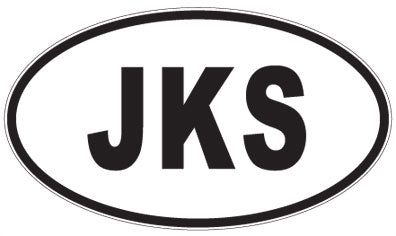JKS - 3 Letter Initials Oval Sticker