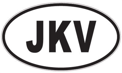 JKV - 3 Letter Initials Oval Magnet