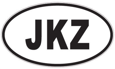 JKZ - 3 Letter Initials Oval Sticker