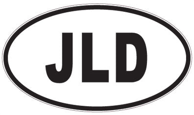 JLD - 3 Letter Initials Oval Sticker