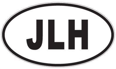 JLH - 3 Letter Initials Oval Magnet