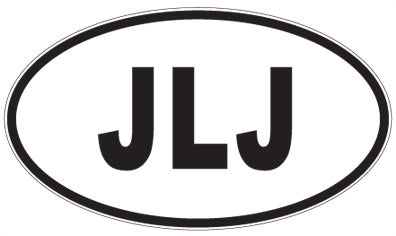 JLJ - 3 Letter Initials Oval Sticker