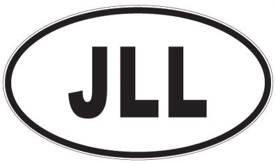 JLL - 3 Letter Initials Oval Magnet
