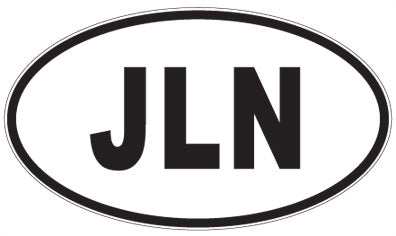 JLN - 3 Letter Initials Oval Magnet