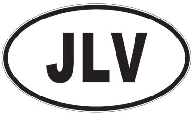 JLV - 3 Letter Initials Oval Sticker