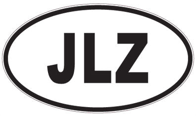 JLZ - 3 Letter Initials Oval Sticker
