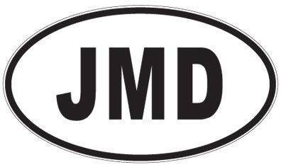 JMD - 3 Letter Initials Oval Sticker