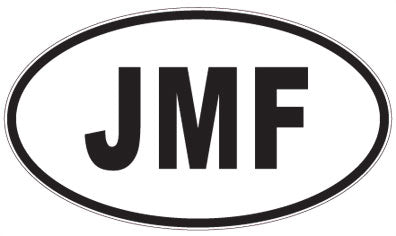 JMF - 3 Letter Initials Oval Magnet