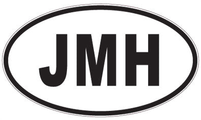 JMH - 3 Letter Initials Oval Magnet