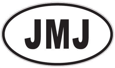 JMJ - 3 Letter Initials Oval Sticker
