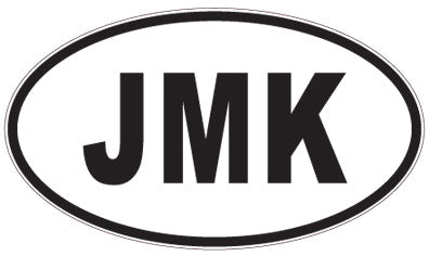JMK - 3 Letter Initials Oval Sticker