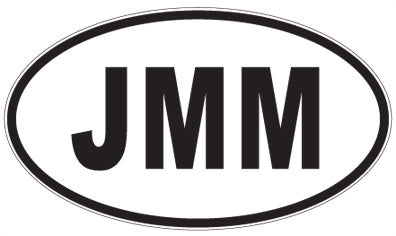 JMM - 3 Letter Initials Oval Sticker