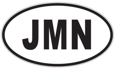 JMN - 3 Letter Initials Oval Magnet