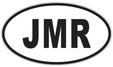 JMR - 3 Letter Initials Oval Sticker