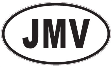 JMV - 3 Letter Initials Oval Sticker
