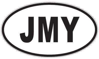 JMY - 3 Letter Initials Oval Magnet