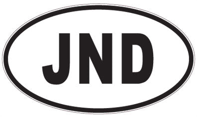 JND - 3 Letter Initials Oval Sticker