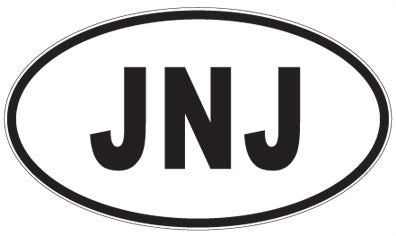 JNJ - 3 Letter Initials Oval Magnet