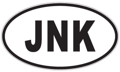 JNK - 3 Letter Initials Oval Sticker