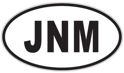 JNM - 3 Letter Initials Oval Sticker