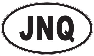 JNQ - 3 Letter Initials Oval Sticker