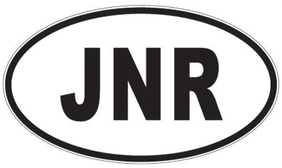 JNR - 3 Letter Initials Oval Sticker