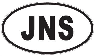 JNS - 3 Letter Initials Oval Sticker