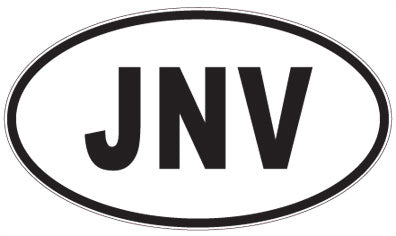 JNV - 3 Letter Initials Oval Sticker