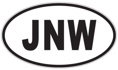 JNW - 3 Letter Initials Oval Magnet