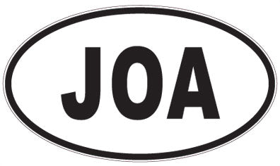 JOA - 3 Letter Initials Oval Sticker