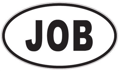 JOB - 3 Letter Initials Oval Sticker