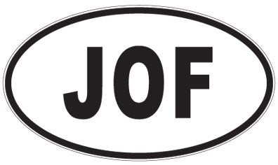 JOF - 3 Letter Initials Oval Sticker