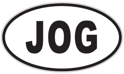 JOG - 3 Letter Initials Oval Sticker