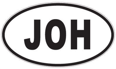 JOH - 3 Letter Initials Oval Sticker