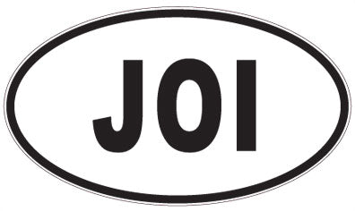 JOI - 3 Letter Initials Oval Sticker