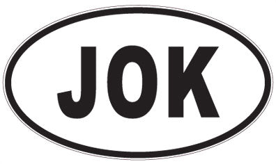 JOK - 3 Letter Initials Oval Sticker