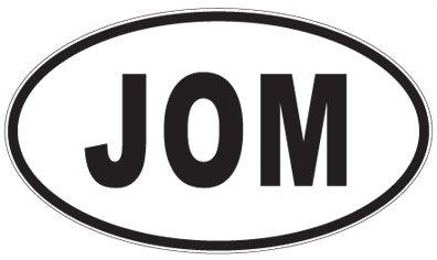 JOM - 3 Letter Initials Oval Sticker
