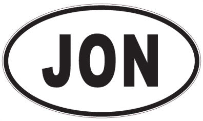 JON - 3 Letter Initials Oval Magnet