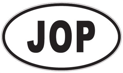 JOP - 3 Letter Initials Oval Sticker