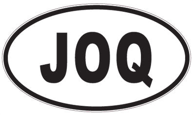 JOQ - 3 Letter Initials Oval Sticker