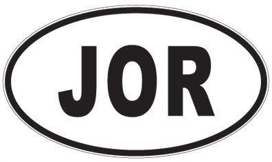 JOR - 3 Letter Initials Oval Sticker