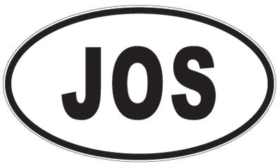 JOS - 3 Letter Initials Oval Magnet