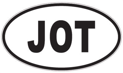 JOT - 3 Letter Initials Oval Sticker