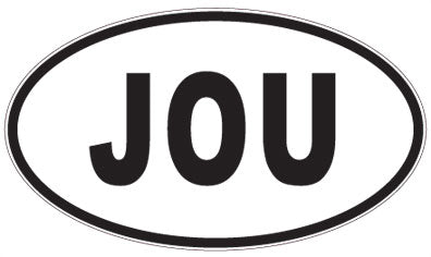 JOU - 3 Letter Initials Oval Sticker