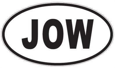 JOW - 3 Letter Initials Oval Sticker