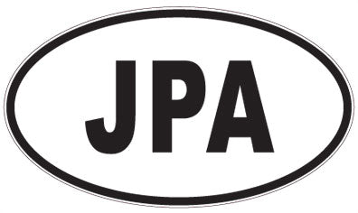 JPA - 3 Letter Initials Oval Sticker