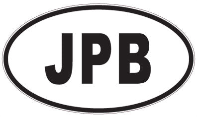 JPB - 3 Letter Initials Oval Sticker