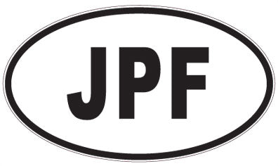 JPF - 3 Letter Initials Oval Sticker
