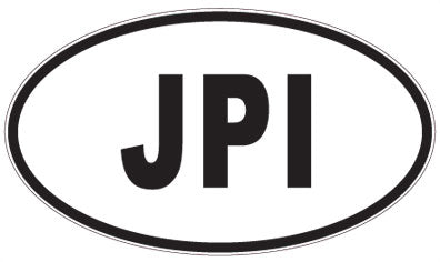 JPI - 3 Letter Initials Oval Sticker